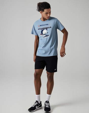 Modrenza Baskılı Sıfır Yaka Tişört