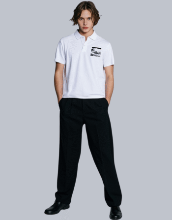 Modrenza Beyaz Lacoste Tasarım Polo Yaka