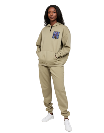 Kedinin Bakış Açısı – Kadın Bej Şardonsuz Baskılı Sweatshirt | Günlük & Casual