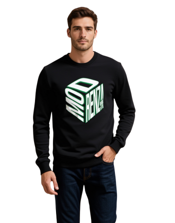 Modrenza Baskılı Siyah Sweatshirt