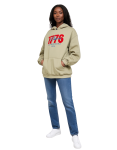 Modrenza Baskılı Kapüşonlu Bej Sweatshirt