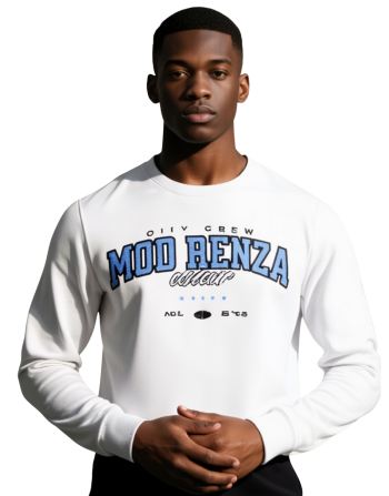 Modrenza Baskılı Beyaz Sweatshirt