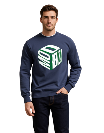 Modrenza Baskılı Sweatshirt – Füme Kışlık Casual Yuvarlak Yaka