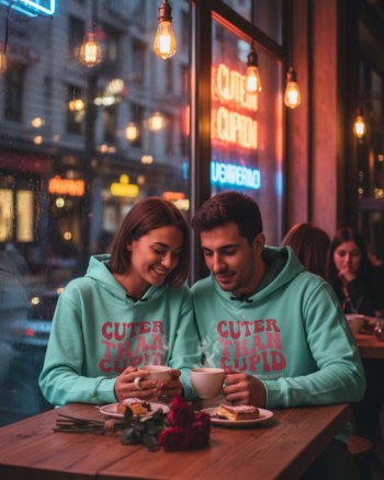 Sevgililer Günü’ne Özel Kapşonlu Sweatshirt – DTG Baskı, %100 Pamuk