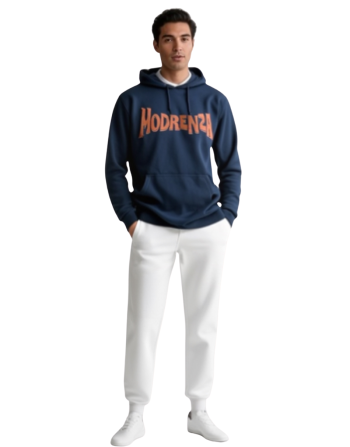 Modrenza Baskılı Kapüşonlu Siyah Sweatshirt
